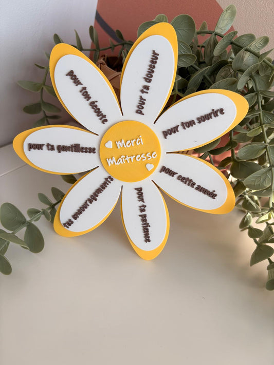 Magnet Fleur "Merci" Personnalisé – Le Souvenir de Fin d'Année Scolaire Inoubliable