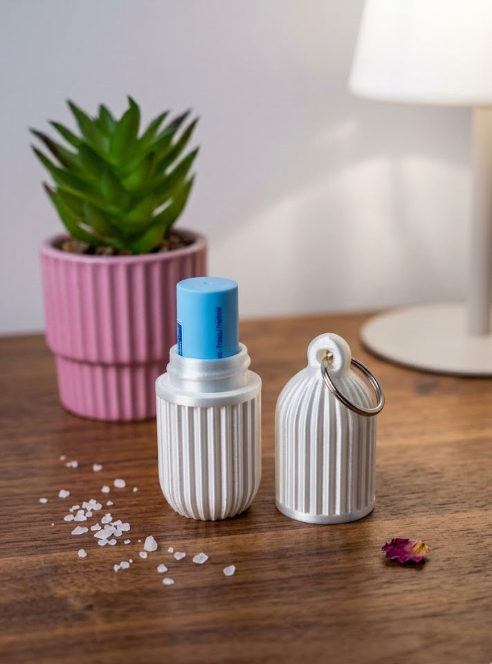 Étui Nomade "Capsule" – Porte-Clés Rangement pour Baume à Lèvres & Essentiels