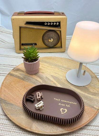 Vide-poche Ovale Personnalisé Gravé – Décoration Chic & Rangement Bijoux