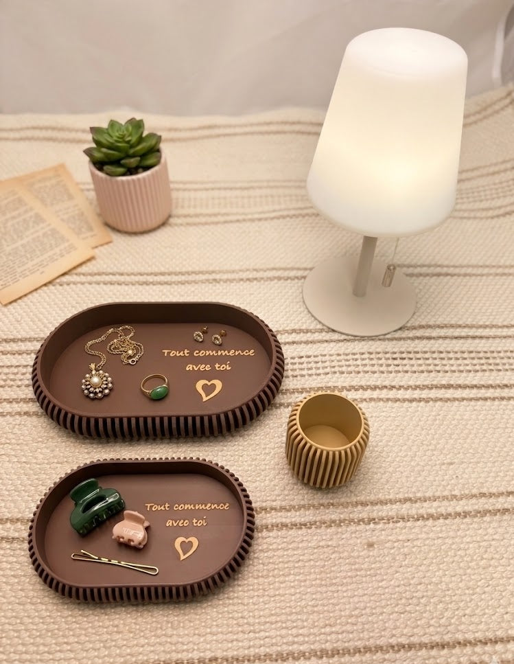 Vide-poche Ovale Personnalisé Gravé – Décoration Chic & Rangement Bijoux