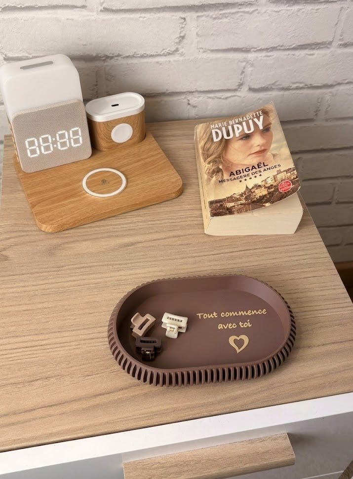 Vide-poche Ovale Personnalisé Gravé – Décoration Chic & Rangement Bijoux