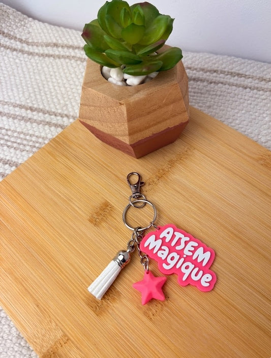 Porte-clé "ATSEM Magique" – Cadeau de Fin d'Année 3D