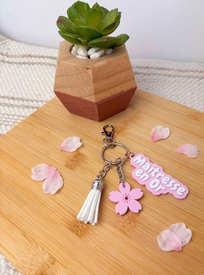 Porte-clé "Maîtresse en Or" – Cadeau Fin d'Année