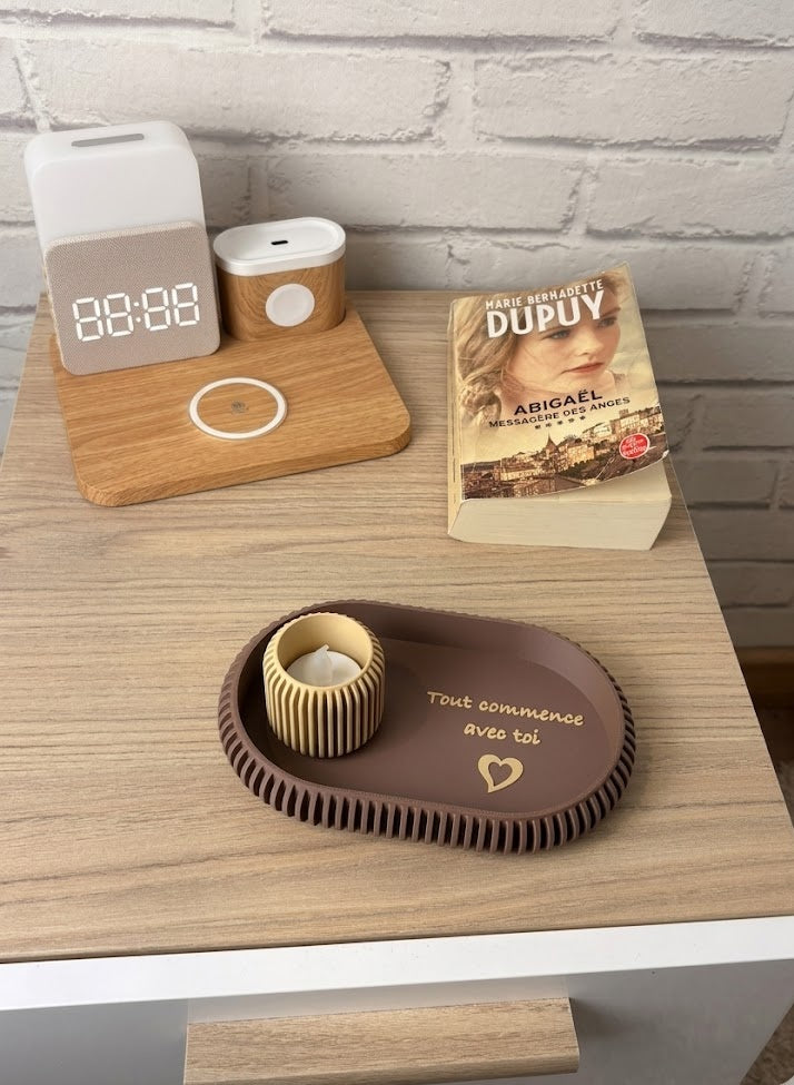 Vide-poche Ovale Personnalisé Gravé – Décoration Chic & Rangement Bijoux