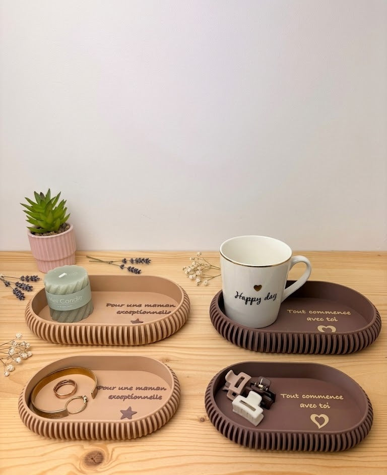 Vide-poche Ovale Personnalisé Gravé – Décoration Chic & Rangement Bijoux