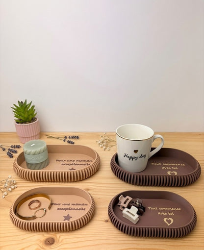 Vide-poche Ovale Personnalisé Gravé – Décoration Chic & Rangement Bijoux