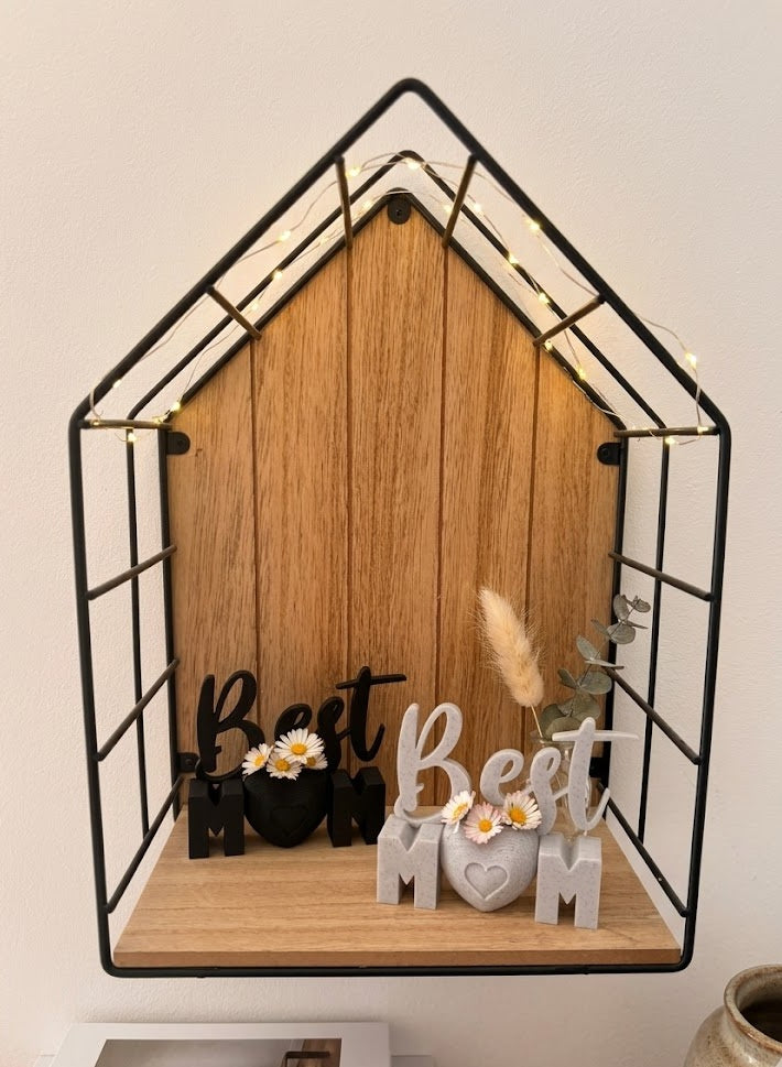 Décoration "Best Mom" Personnalisée avec Mini Vase – Cadeau Fête des Mères Artisanal