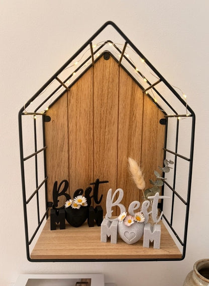 Décoration "Best Mom" Personnalisée avec Mini Vase – Cadeau Fête des Mères Artisanal