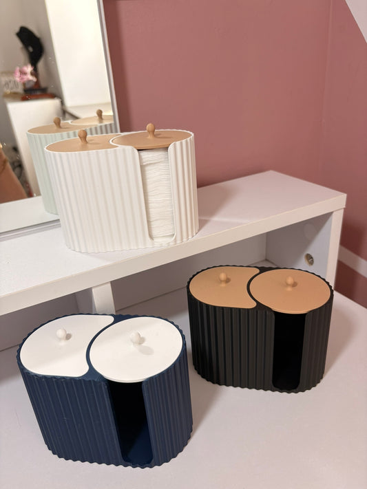 Organisateur Double "Stria" – Distributeur Design pour Cotons et Cotons-Tiges