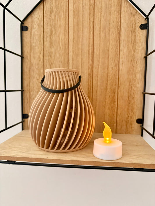Lanterne Nomade "Aura" – Photophore Design aux Lignes Fluides
