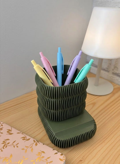 Organisateur de Bureau "Duo" – Porte-Stylo &amp; Support Smartphone au Design Architectural