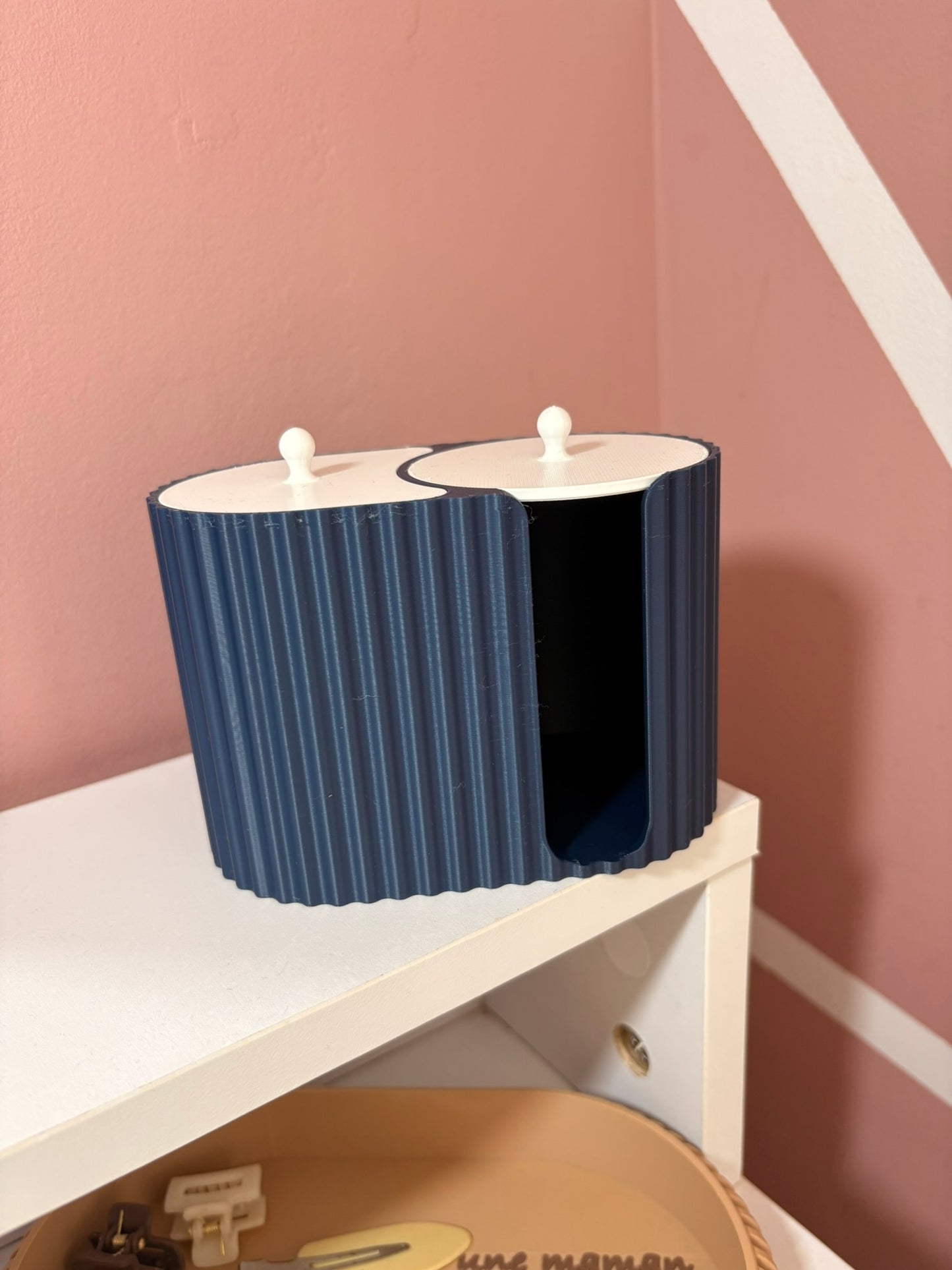 Organisateur Double "Stria" – Distributeur Design pour Cotons et Cotons-Tiges