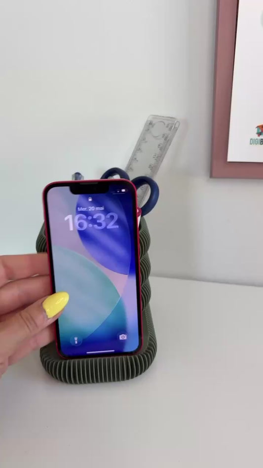 Organisateur de Bureau "Duo" – Porte-Stylo &amp; Support Smartphone au Design Architectural