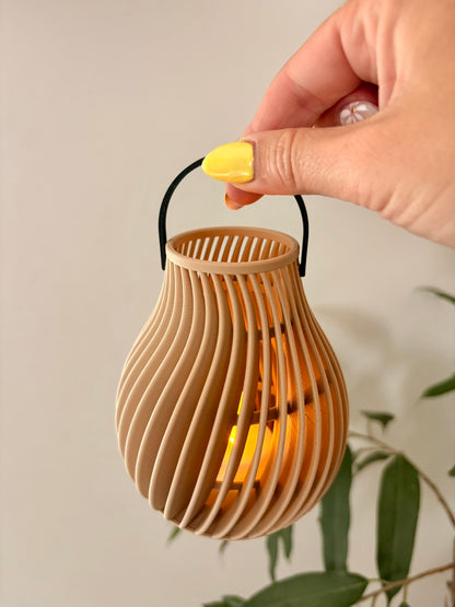Lanterne Nomade "Aura" – Photophore Design aux Lignes Fluides